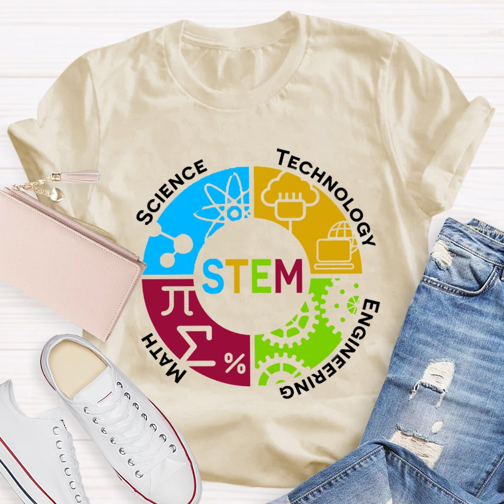 STEM Teacher Color Subject Components T-Shirt