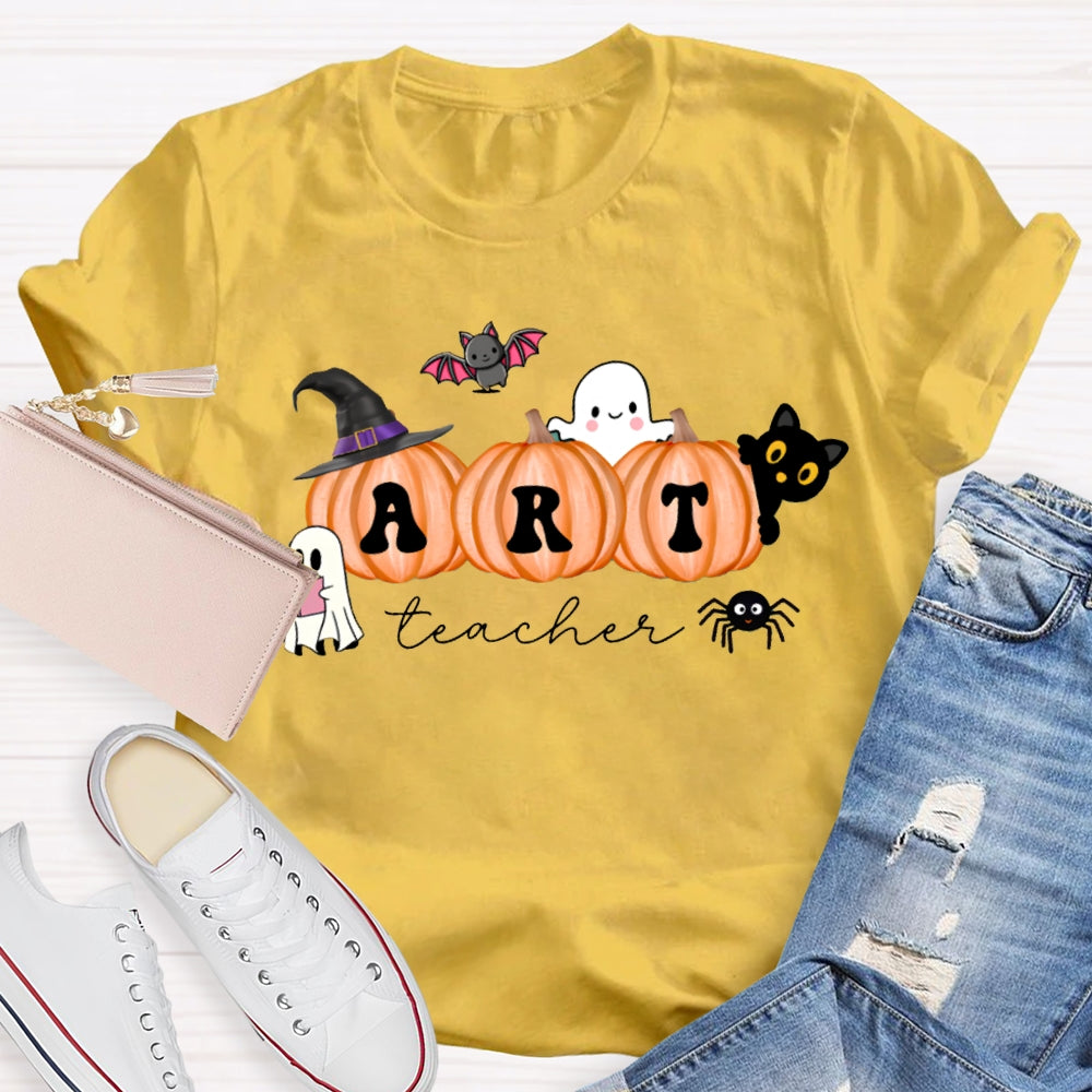 Art Teacher Pumpkin Halloween T-shirt