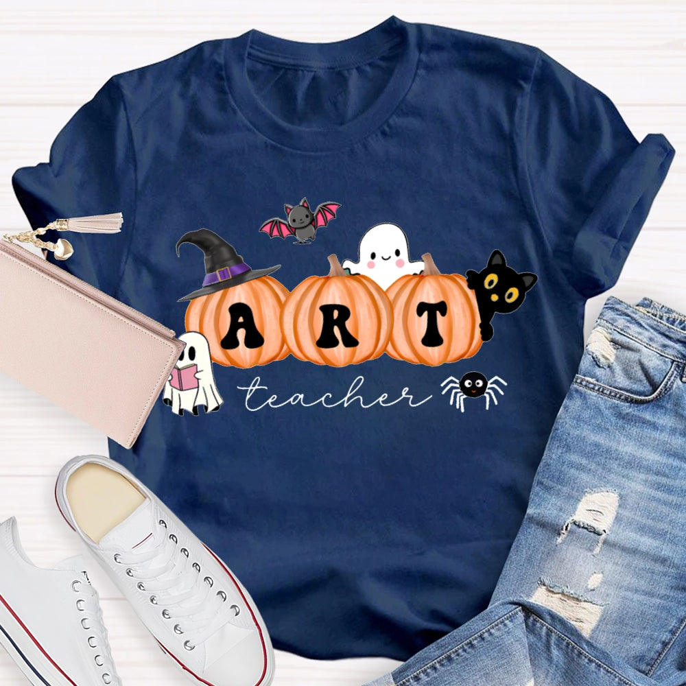 Art Teacher Pumpkin Halloween T-shirt