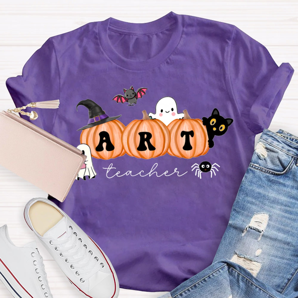 Art Teacher Pumpkin Halloween T-shirt