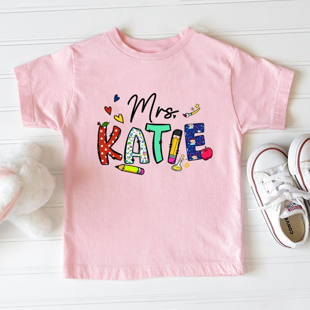 Personalized name Cute Polka Dot Stationery Backpack Toddler T-shirts