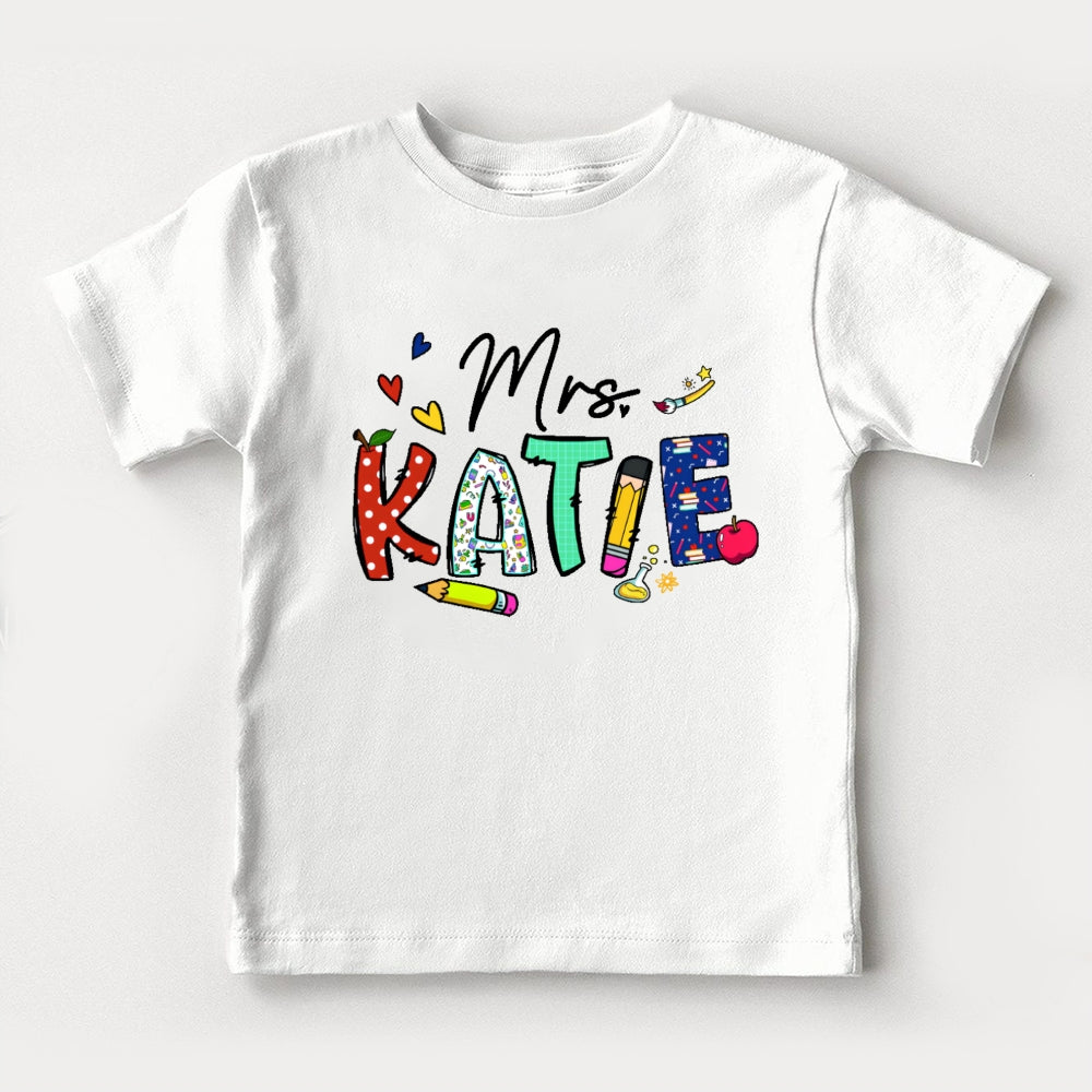 Personalized name Cute Polka Dot Stationery Backpack Toddler T-shirts