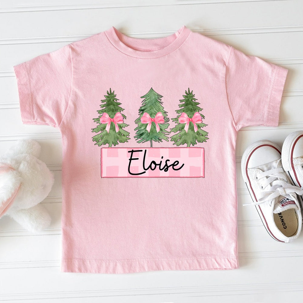 Personalized Name Christmas Tree Toddler T-shirts