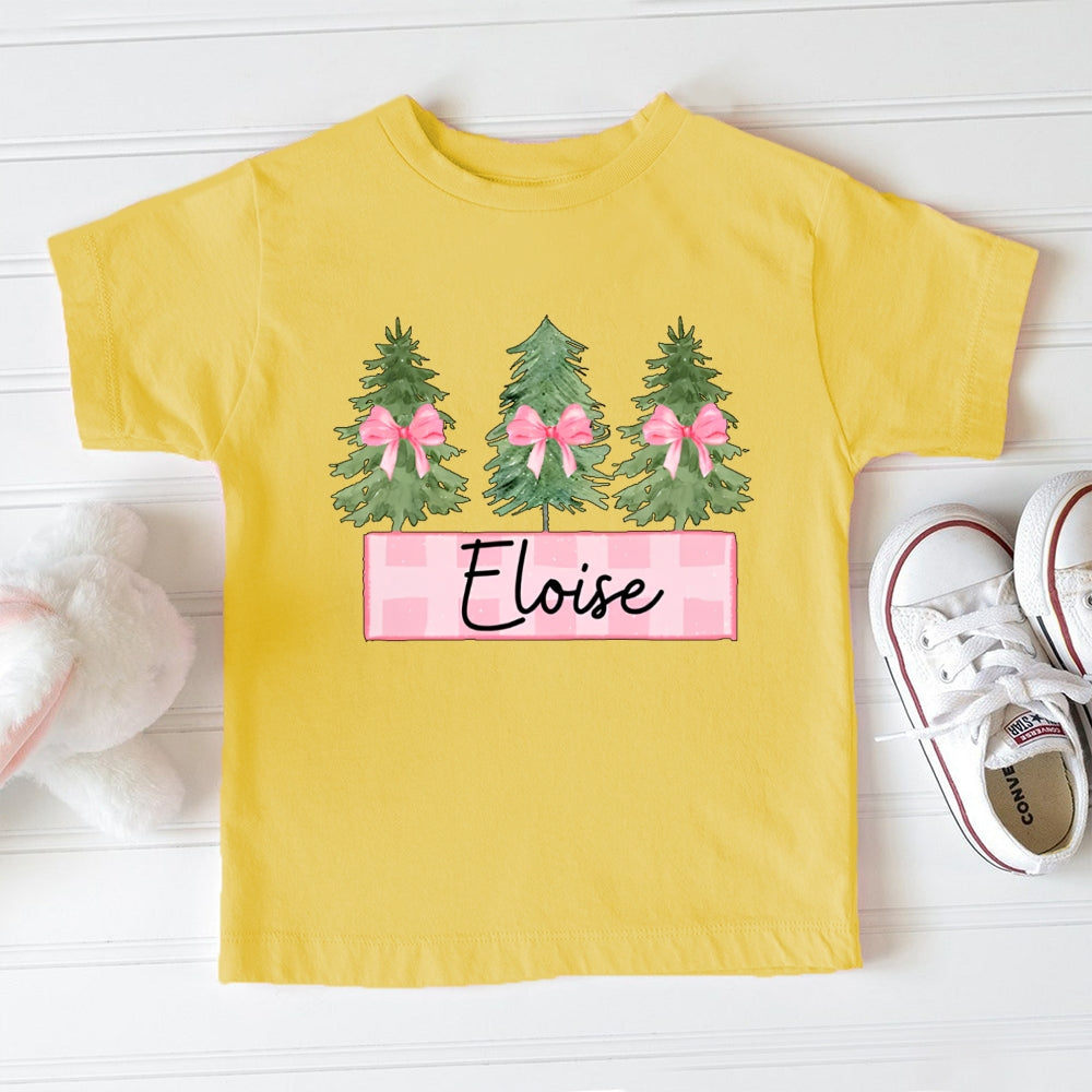 Personalized Name Christmas Tree Toddler T-shirts