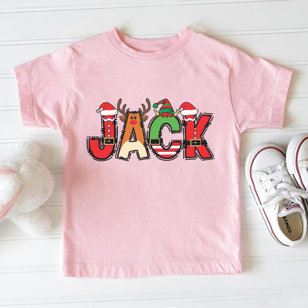Personalized Name Christmas Element Letters Toddler T-shirts