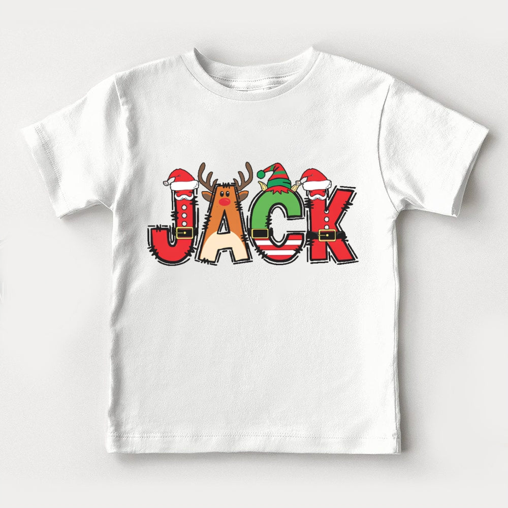 Personalized Name Christmas Element Letters Toddler T-shirts