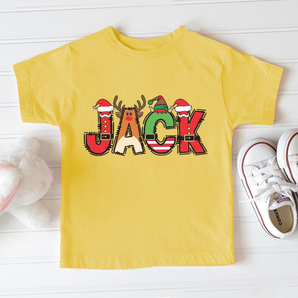 Personalized Name Christmas Element Letters Toddler T-shirts