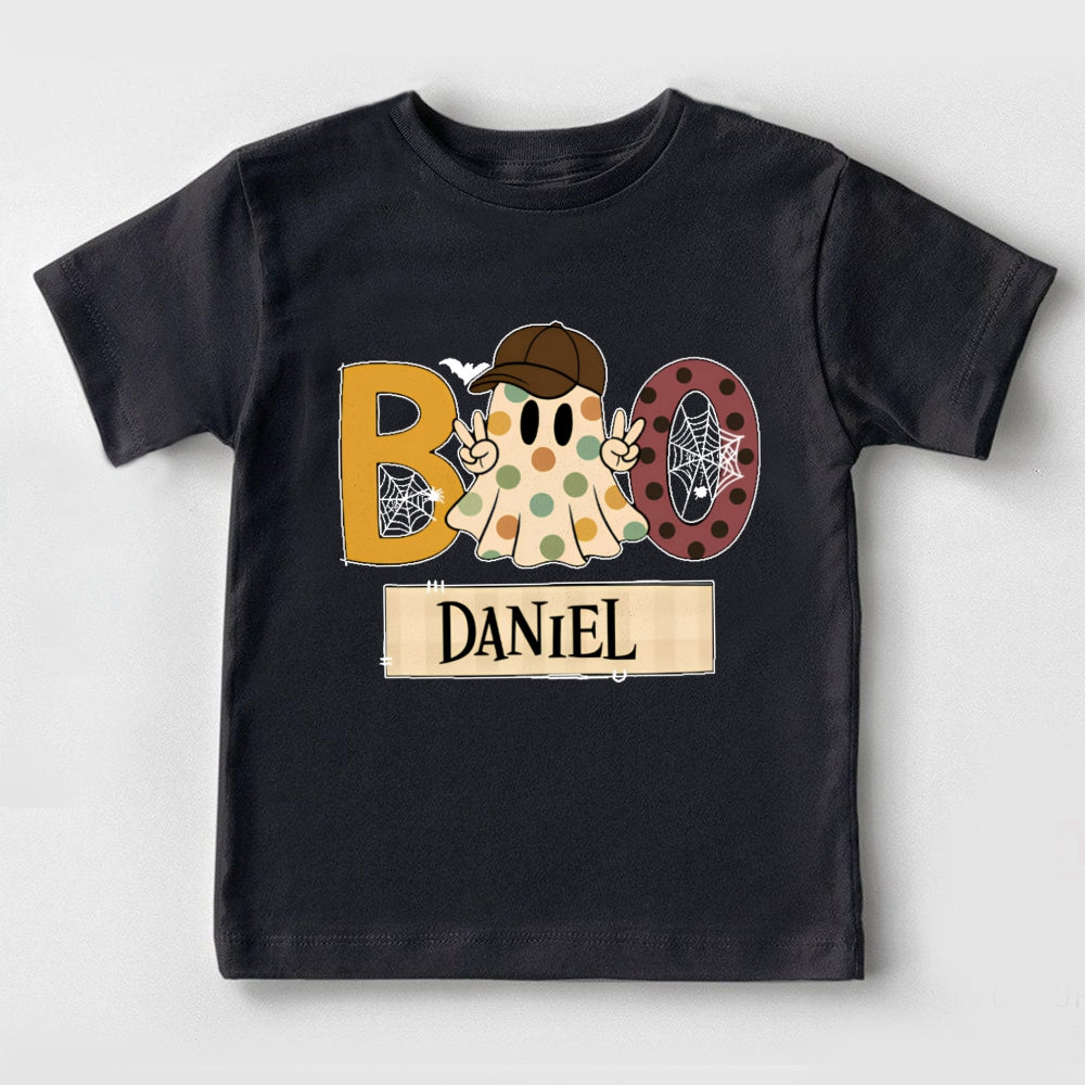 Personalized Name Polka Dot Ghost Toddler T-shirts
