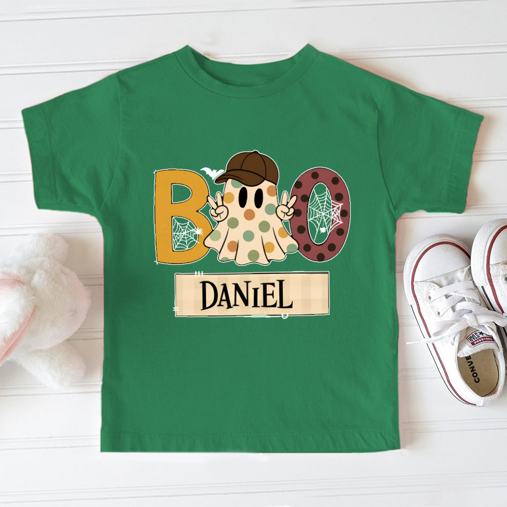 Personalized Name Polka Dot Ghost Toddler T-shirts