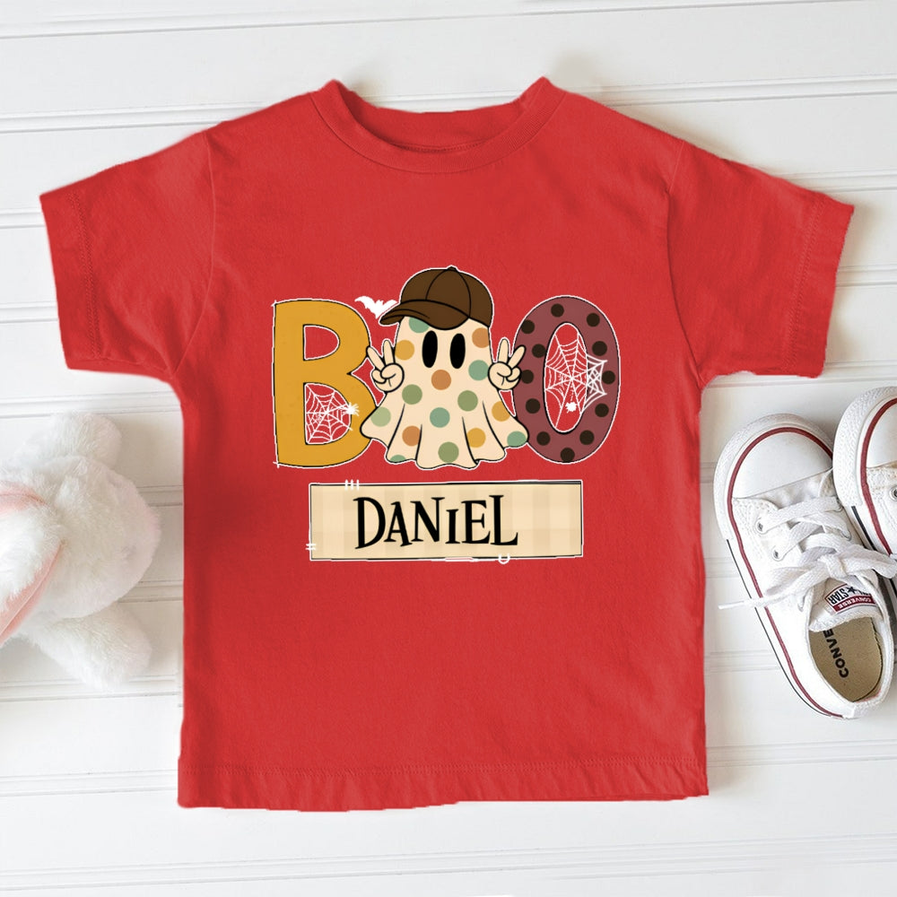 Personalized Name Polka Dot Ghost Toddler T-shirts