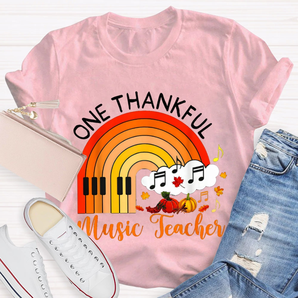 One Thankful Music Teacher Pumpkin T-shirt