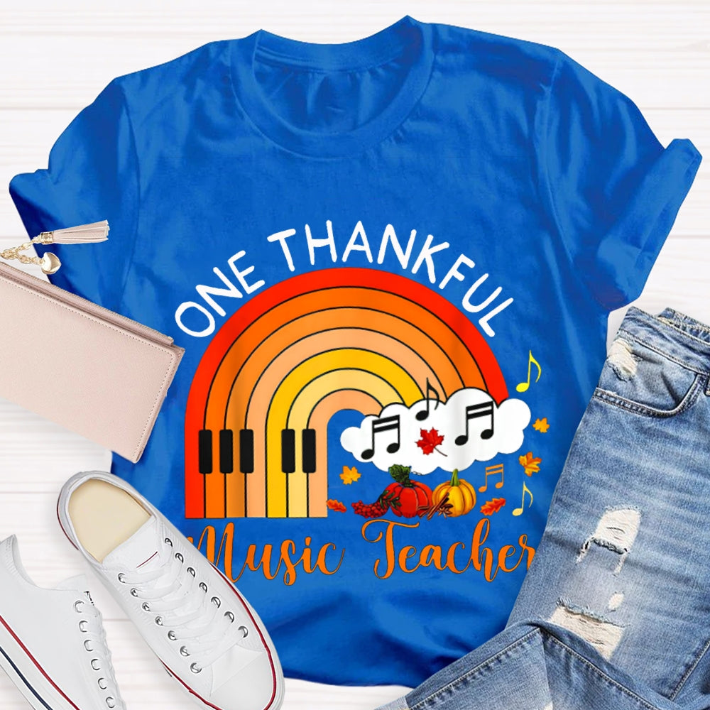One Thankful Music Teacher Pumpkin T-shirt