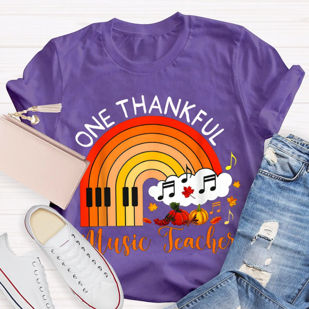 One Thankful Music Teacher Pumpkin T-shirt