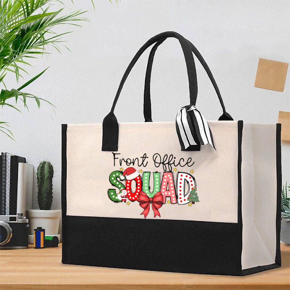 Christmas Front Office Squad Cotton Tote Bag