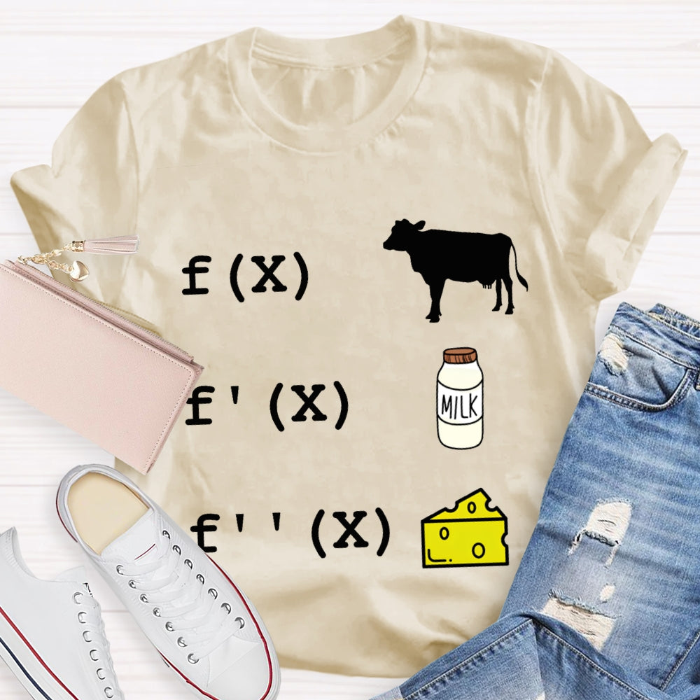 Cow Milk Cheese Formula Funny Math Teacher T-shirt