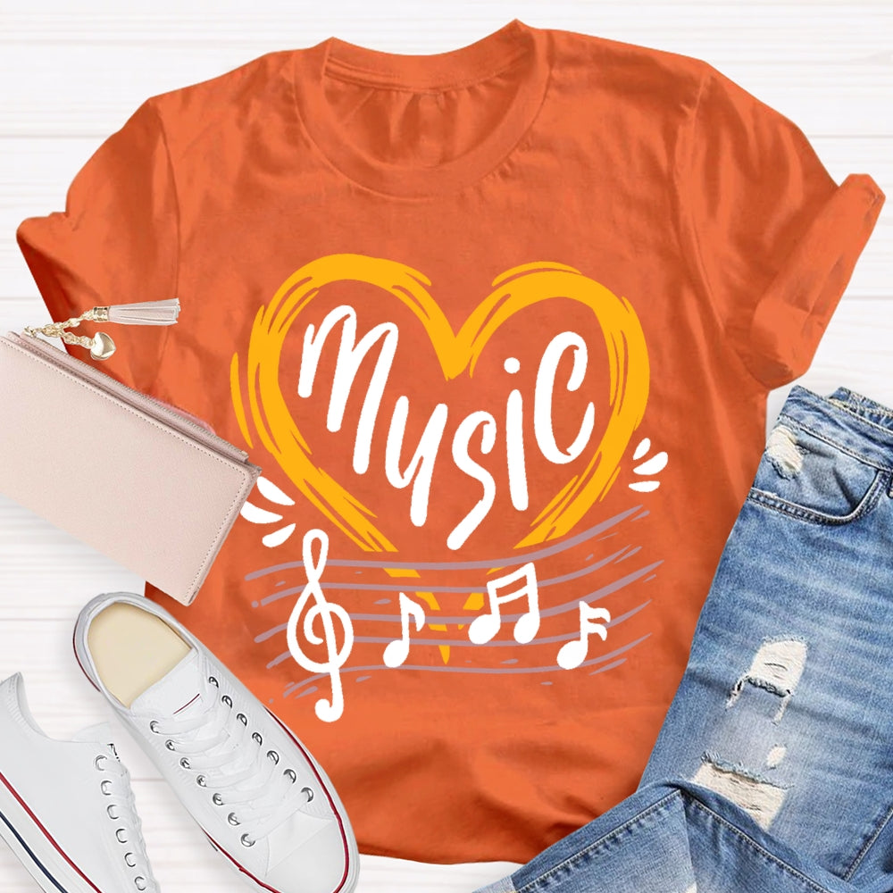 Music Love Line Score T-shirt