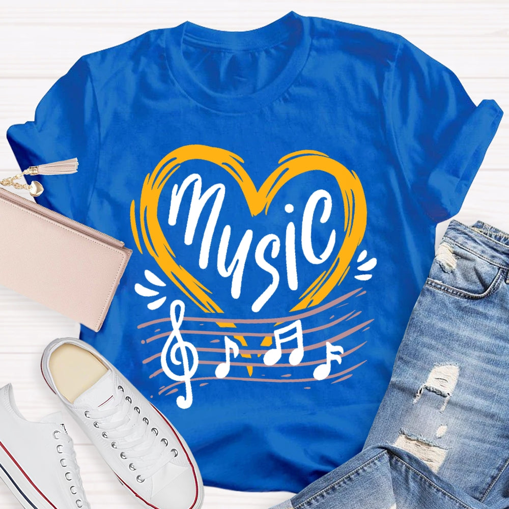 Music Love Line Score T-shirt