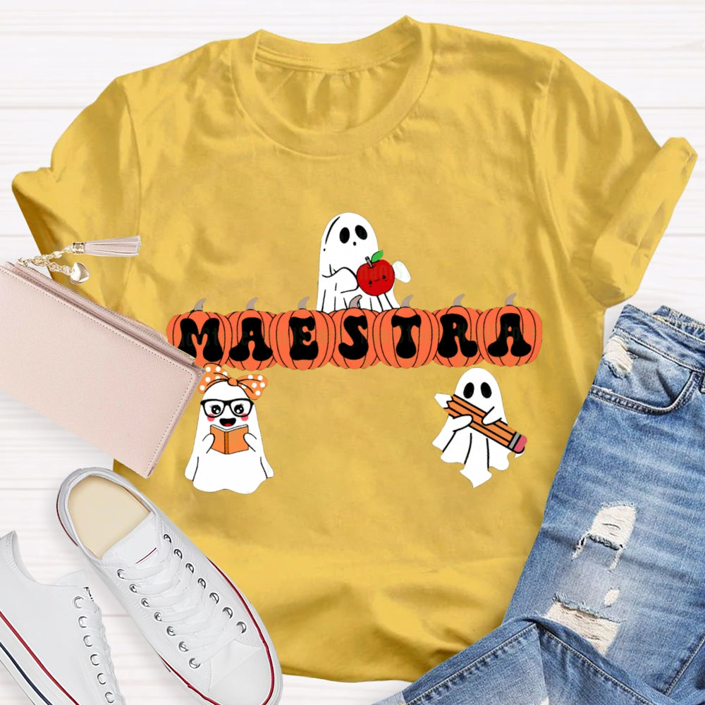 Maestra Bilingual Teacher Halloween T-shirt