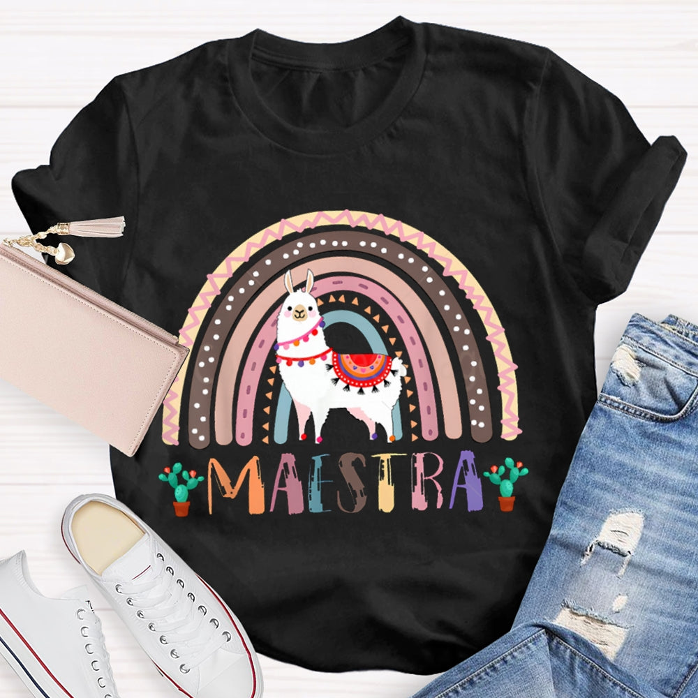 Maestra Colorful Pony Bilingual Teacher T-shirt