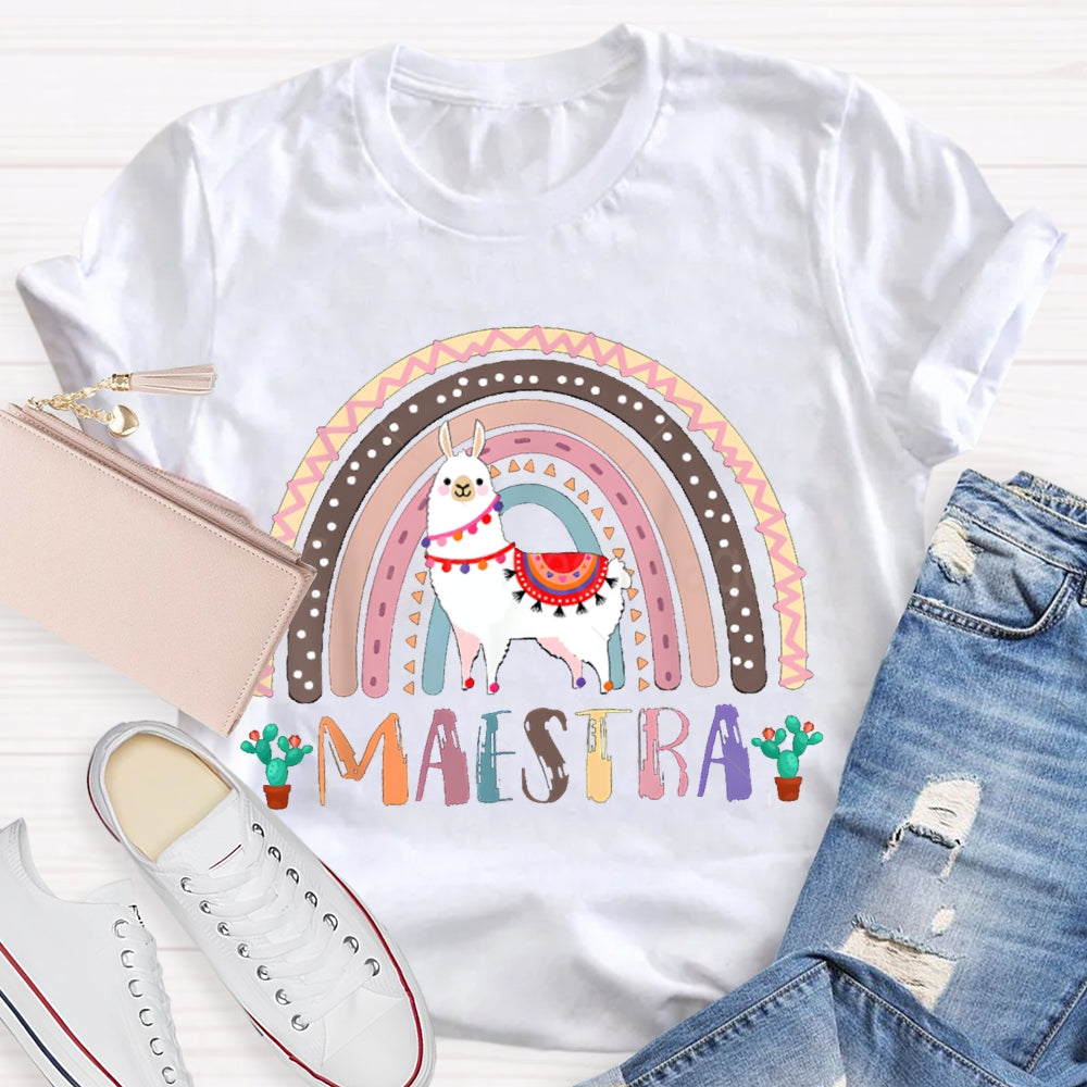 Maestra Colorful Pony Bilingual Teacher T-shirt