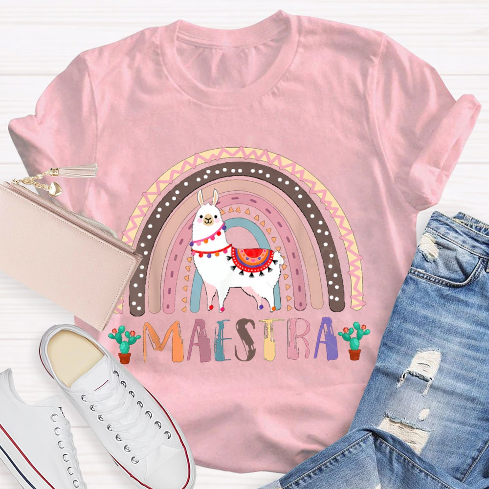 Maestra Colorful Pony Bilingual Teacher T-shirt
