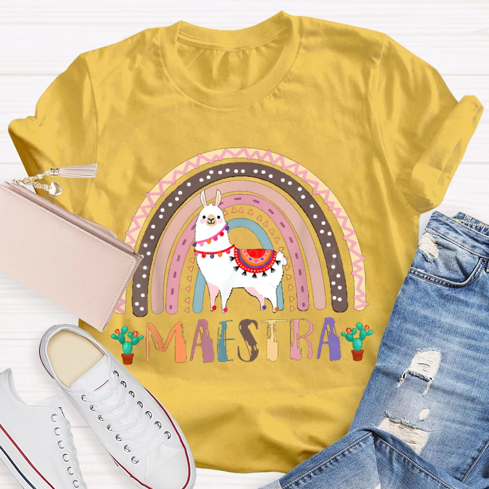 Maestra Colorful Pony Bilingual Teacher T-shirt