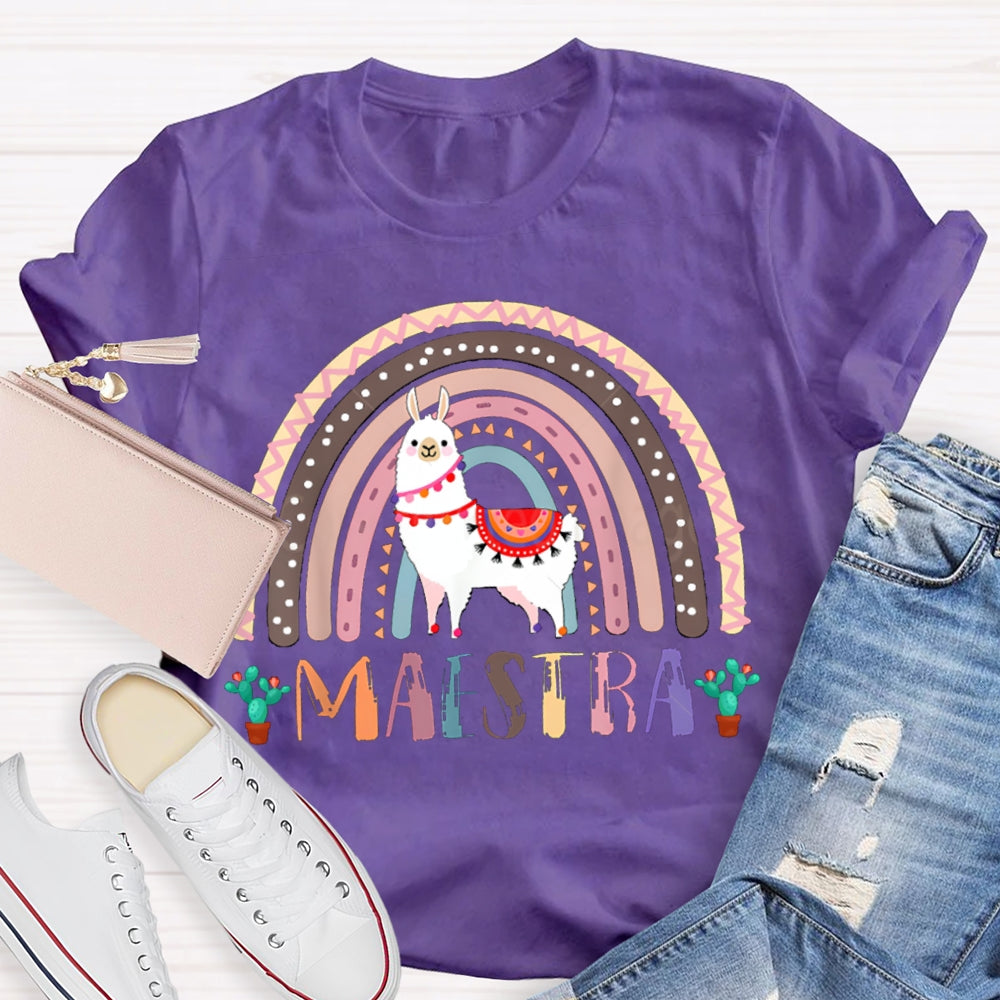 Maestra Colorful Pony Bilingual Teacher T-shirt