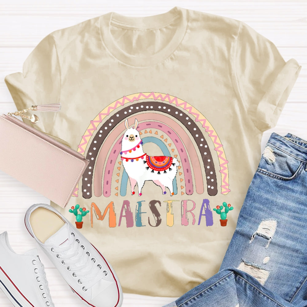 Maestra Colorful Pony Bilingual Teacher T-shirt