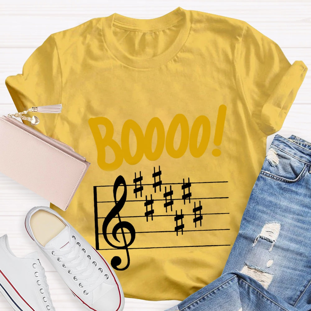 Boo Music Score Teacher T-Shirt