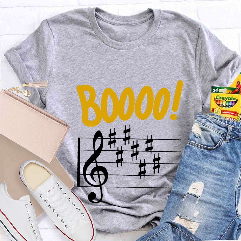Boo Music Score Teacher T-Shirt