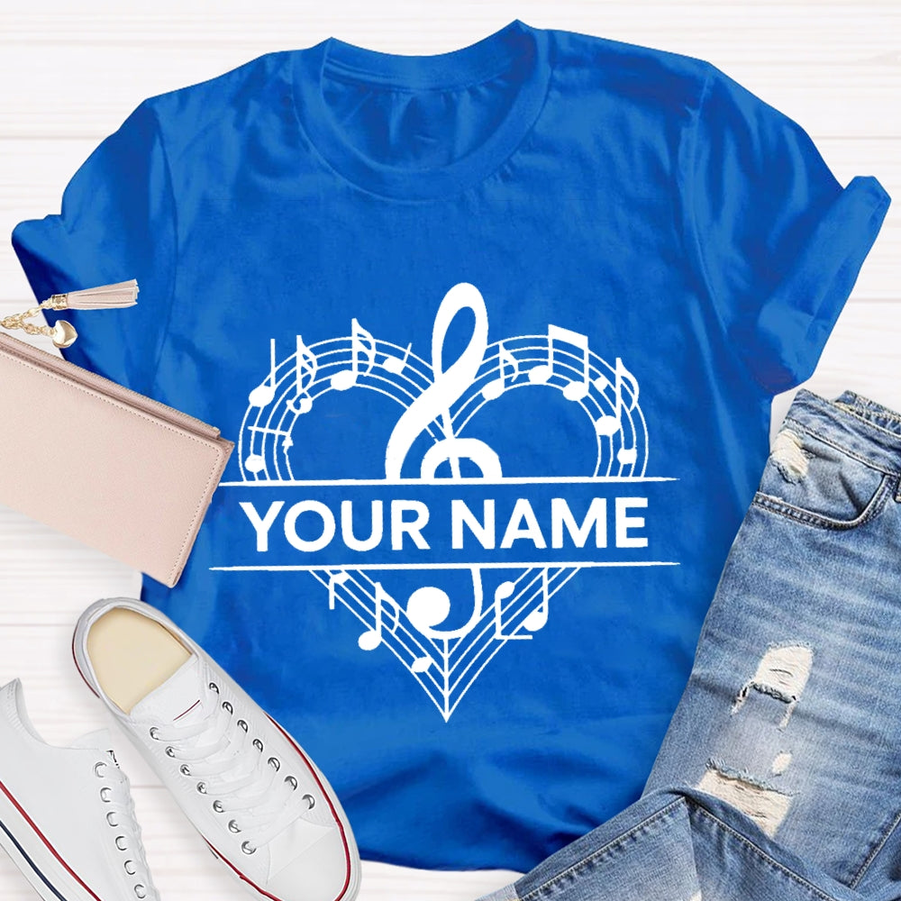 Personalized Name Love Music With Heart T-Shirt
