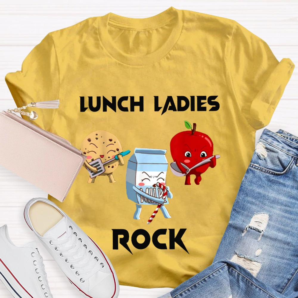 Lunch Lady Rock Cookies Milk And Apples T-shirt