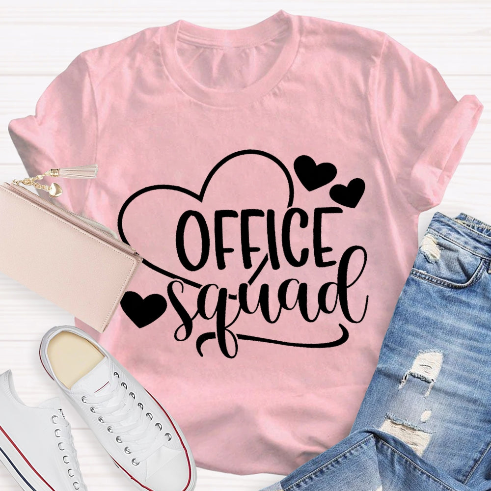 Office Squad Heart Print T-shirt