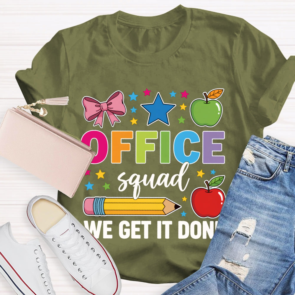 Office Squad We Get It Done Apple And Bow T-shirt