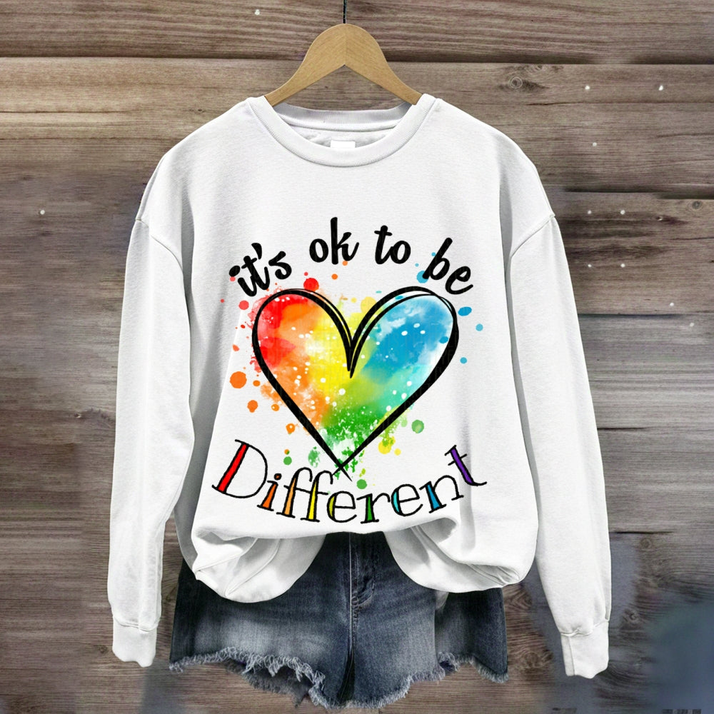 It'S Ok Be Different Colorful Tie-Dye Hearts sweatshirt