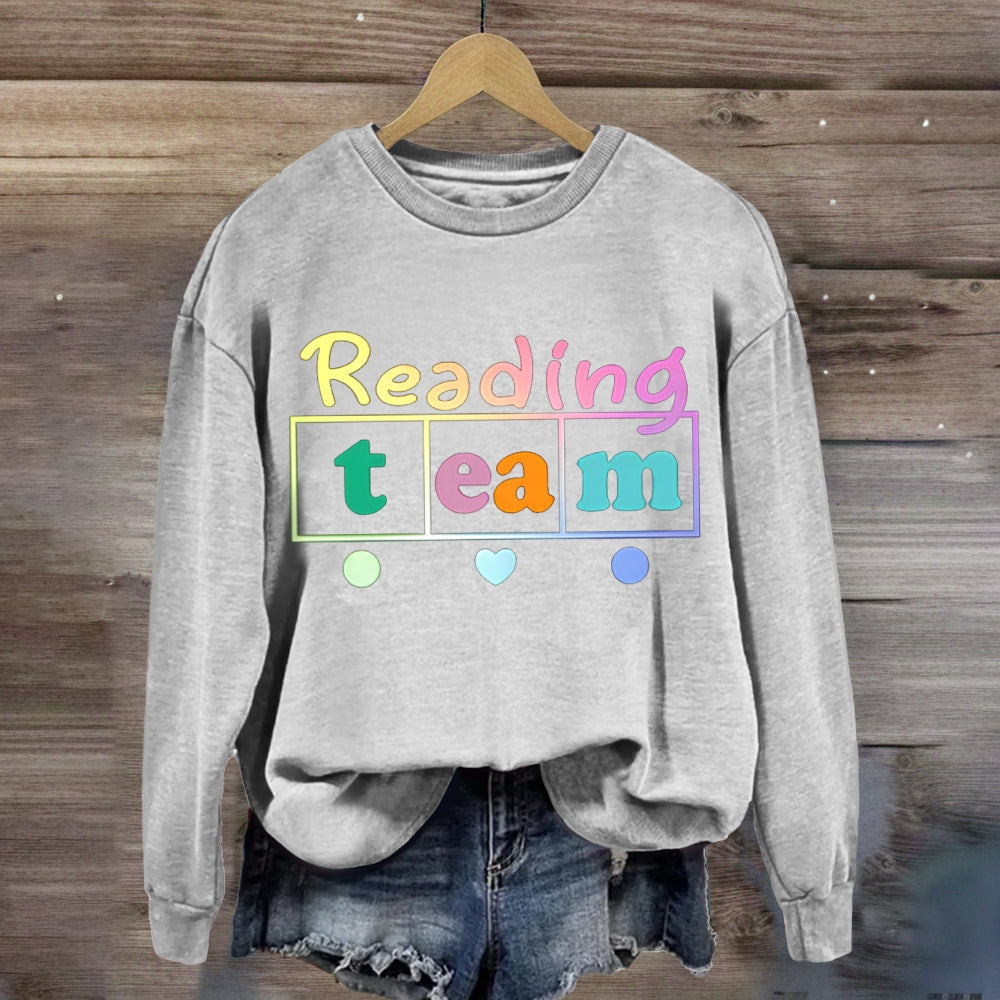 Reading Team Fall In Love With Reading Colorful Fonts sweatshirt