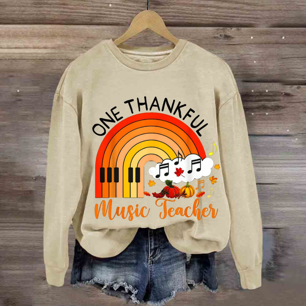 One Thankful Music Teacher Pumpkin sweatshirt