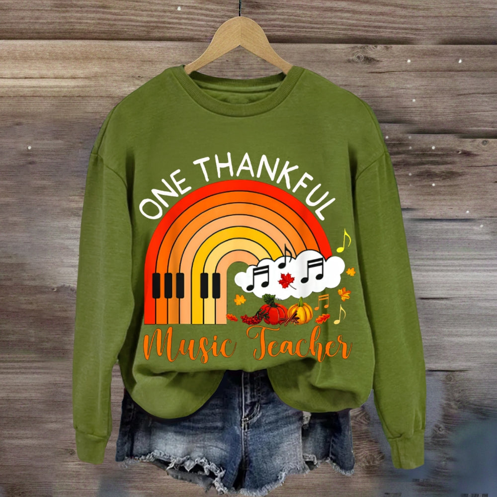One Thankful Music Teacher Pumpkin sweatshirt