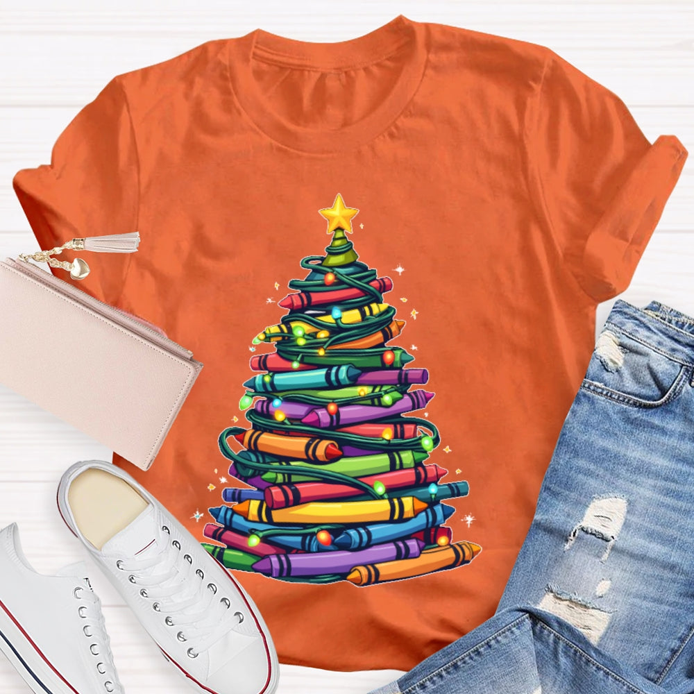 Christmas Tree Colored Pens T-shirt