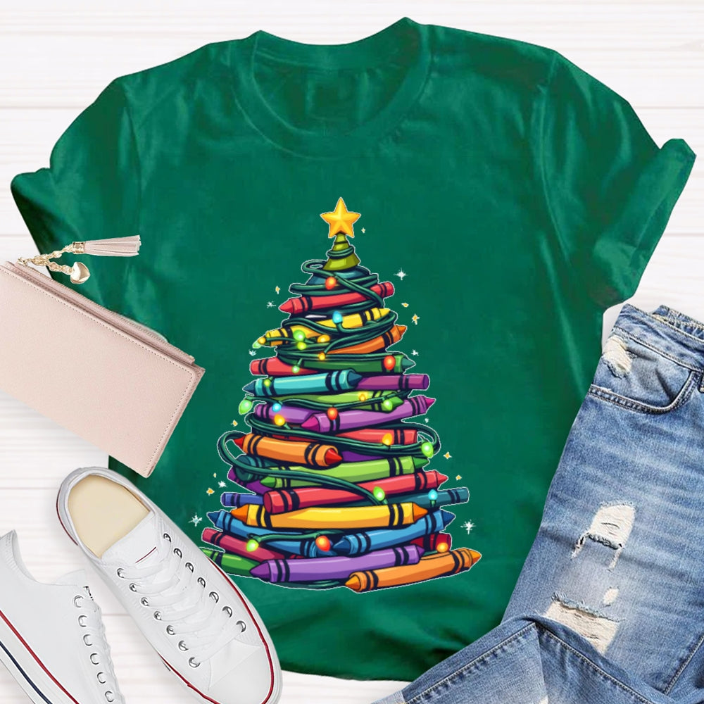 Christmas Tree Colored Pens T-shirt
