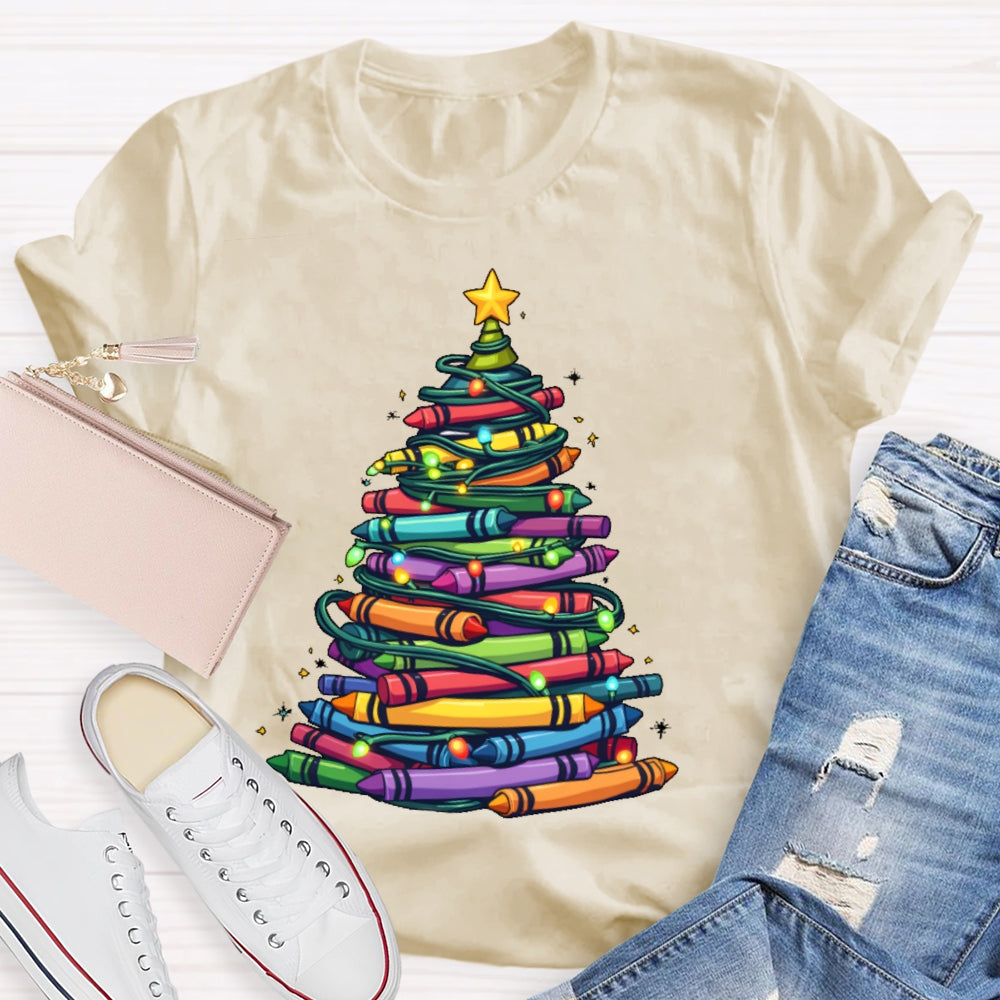 Christmas Tree Colored Pens T-shirt