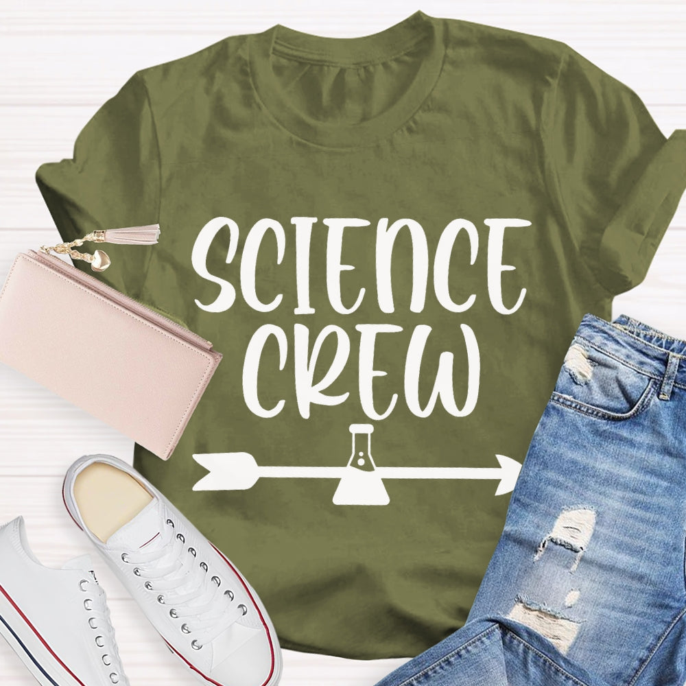 Science Crew Test Bottle And Arrow Science Teacher T-shirt