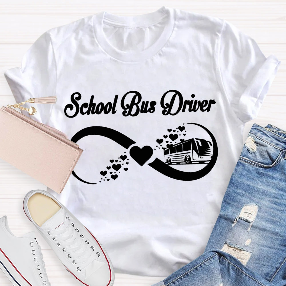 School Bus Driver School Bus And Heart T-shirt