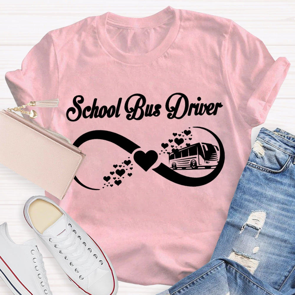 School Bus Driver School Bus And Heart T-shirt
