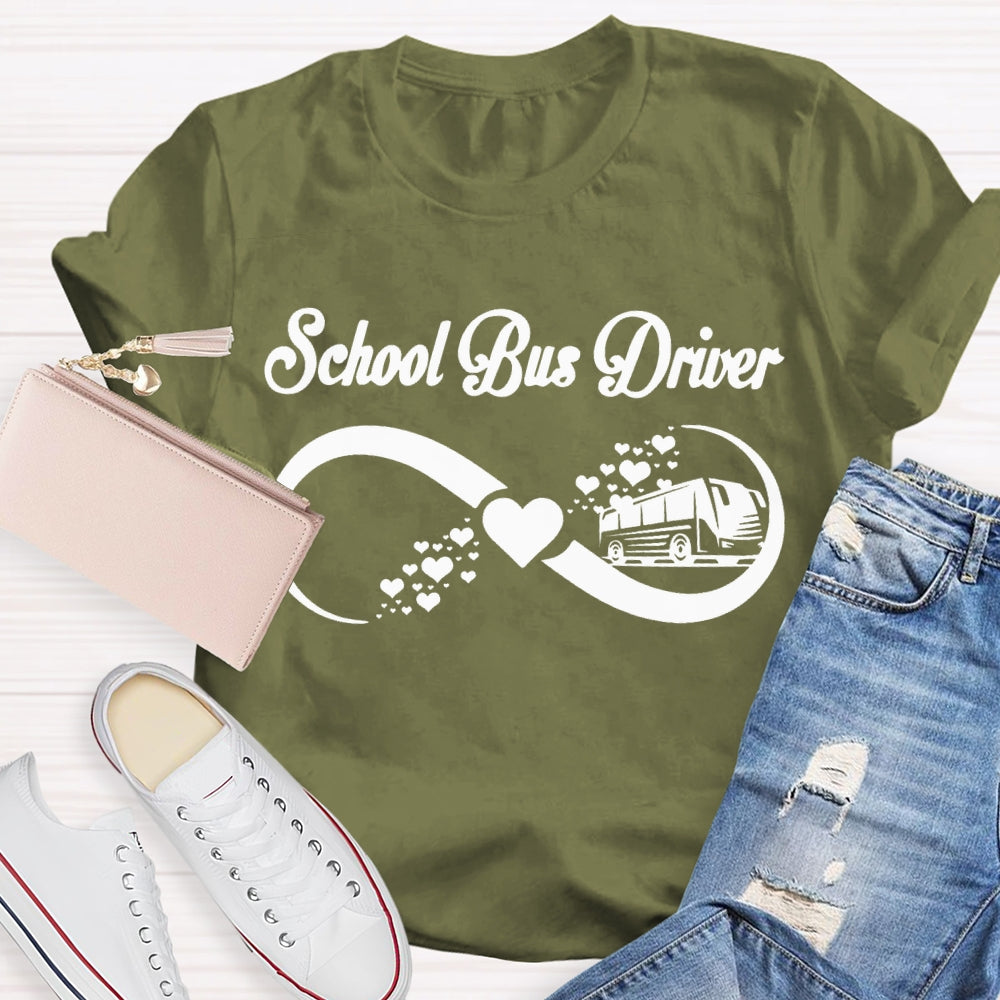 School Bus Driver School Bus And Heart T-shirt