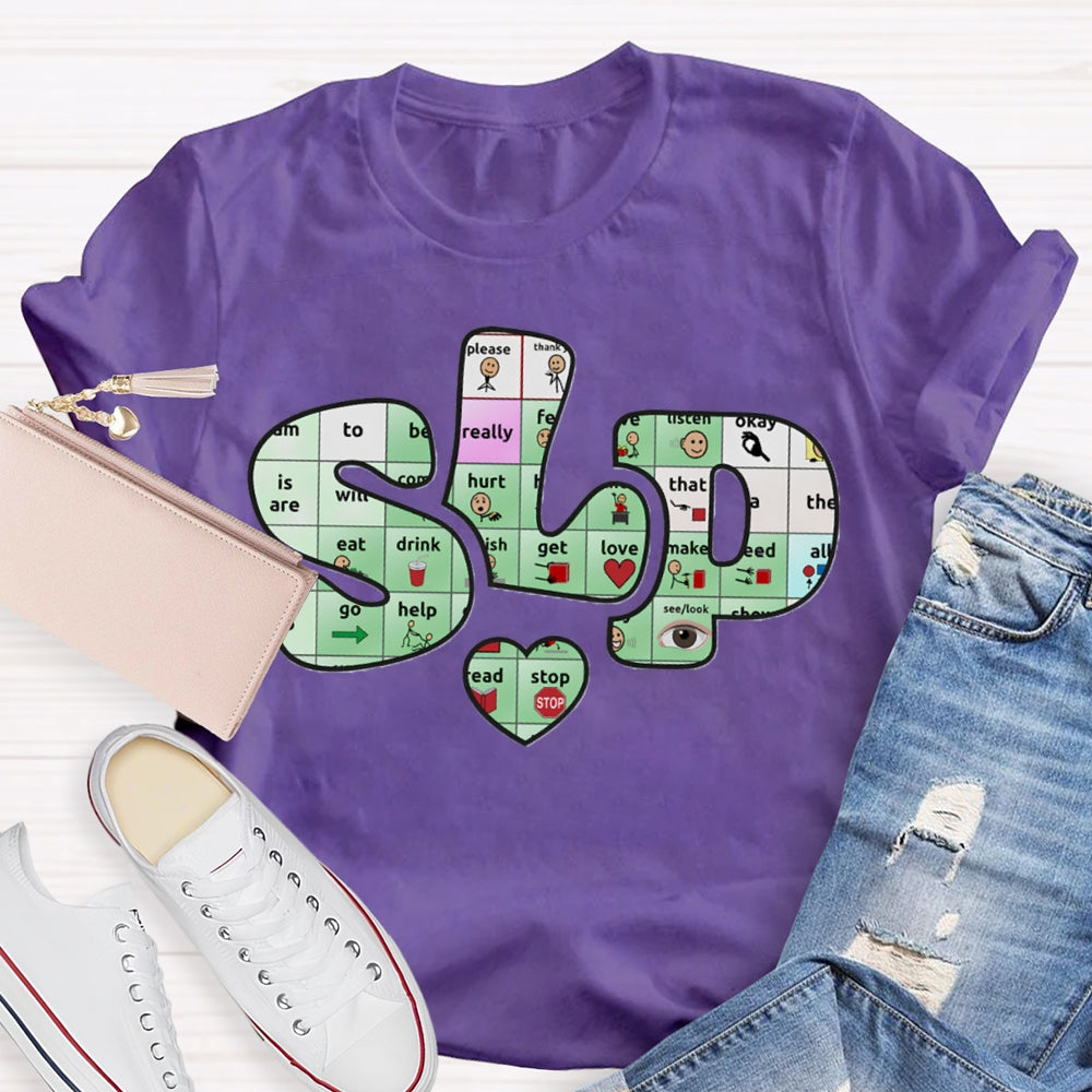 SLP Alphabet Fonts And Hearts T-shirt