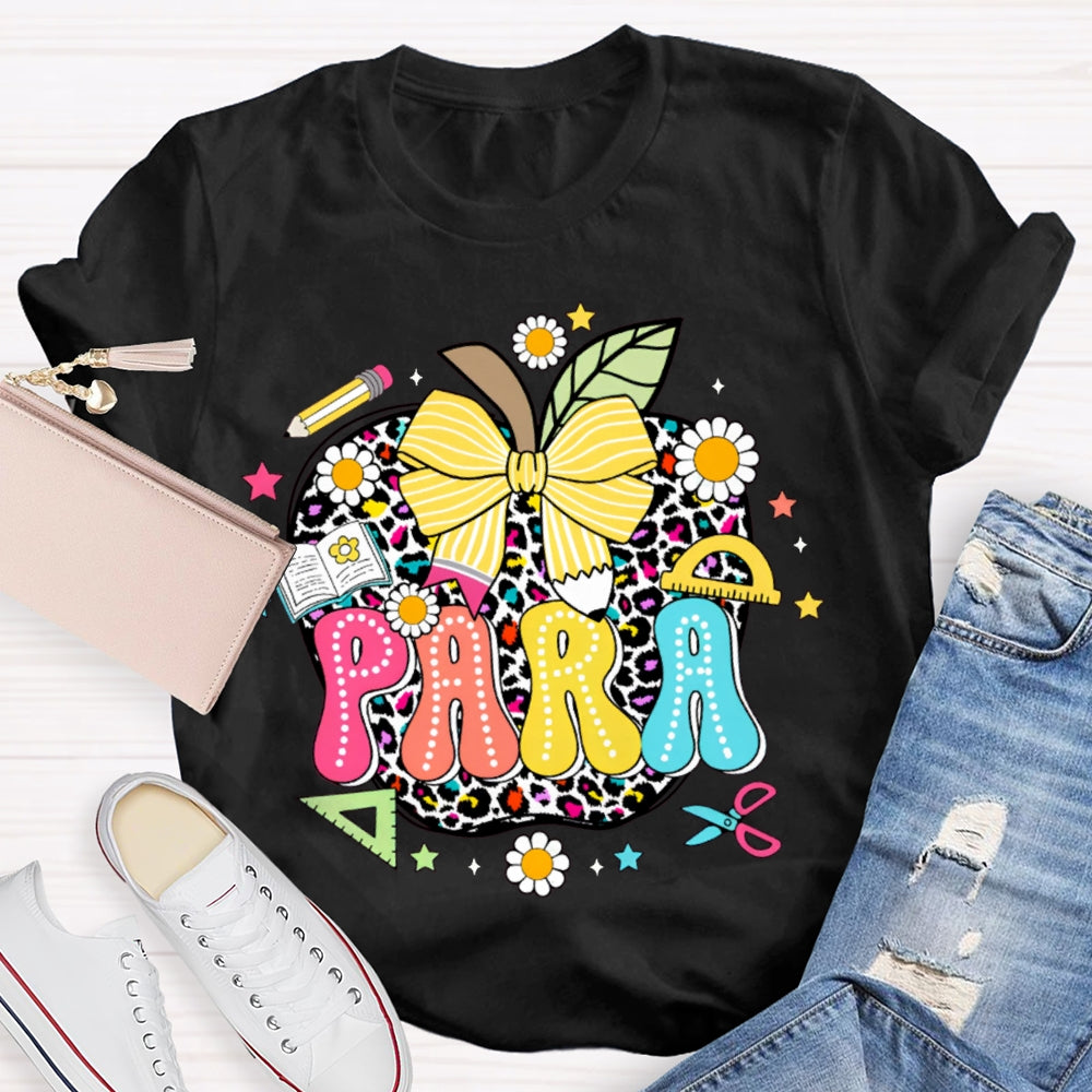 Para Colorful Apples And Bows T-shirt