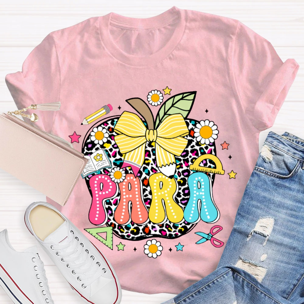 Para Colorful Apples And Bows T-shirt
