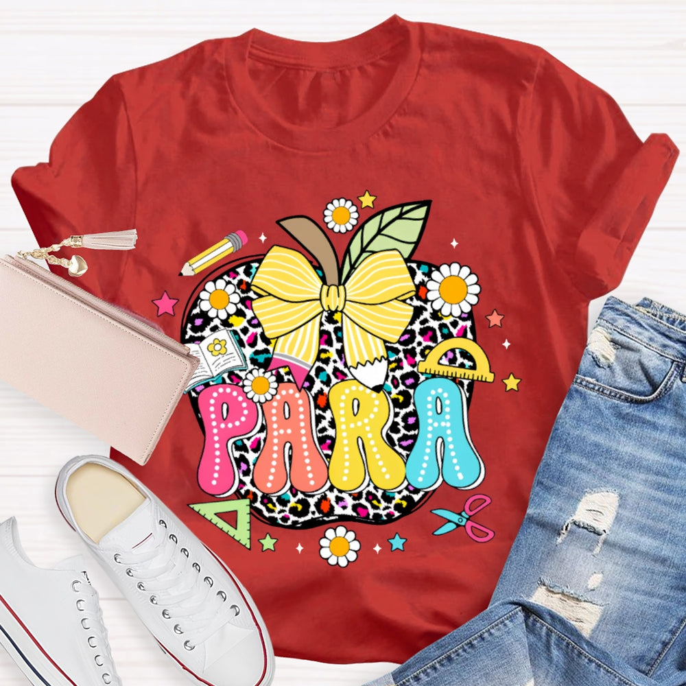 Para Colorful Apples And Bows T-shirt