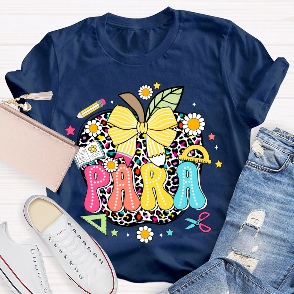 Para Colorful Apples And Bows T-shirt
